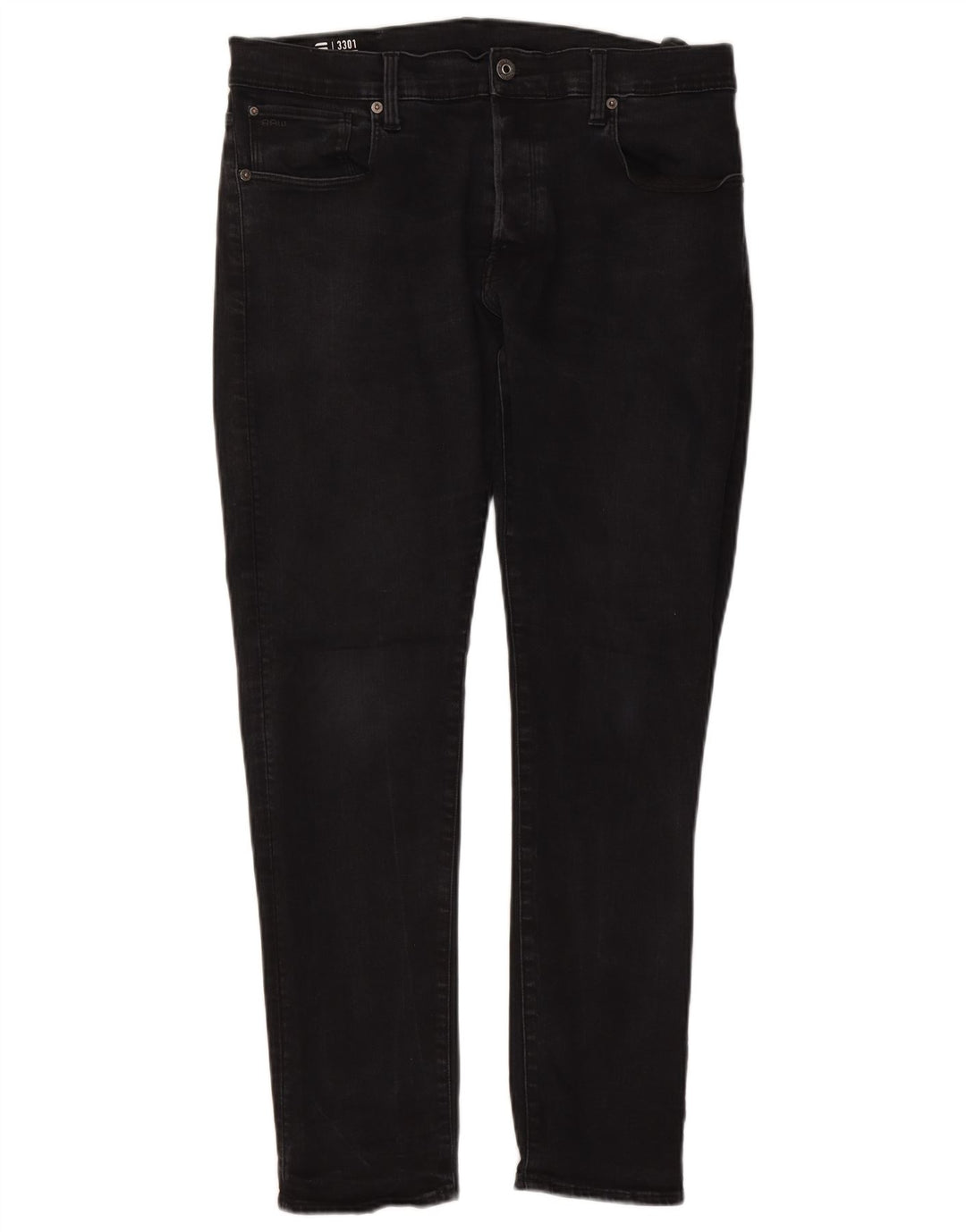 Blugi G-Star 3301 Slim pentru bărbați W36 L32 bumbac negru