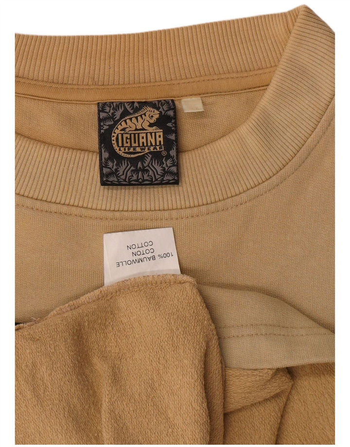 IGUANA Pulover grafic pentru bărbați XL bumbac bej