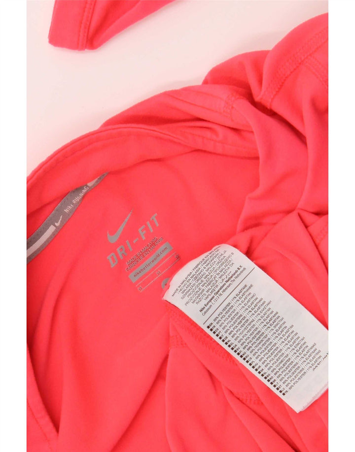 Top de trening Nike Dri Fit, cu fermoar și gât, pentru femei, UK 12, roz mediu