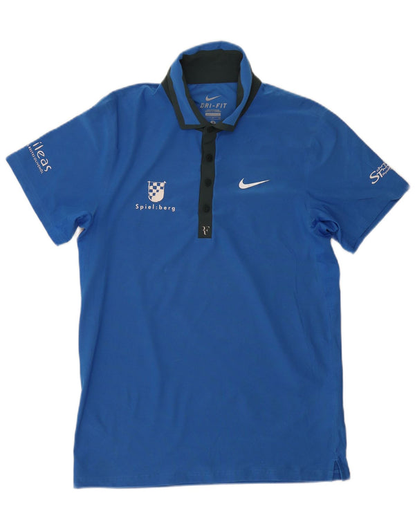 NIKE Mens Dri Fit Polo Shirt Small Blue Polyester