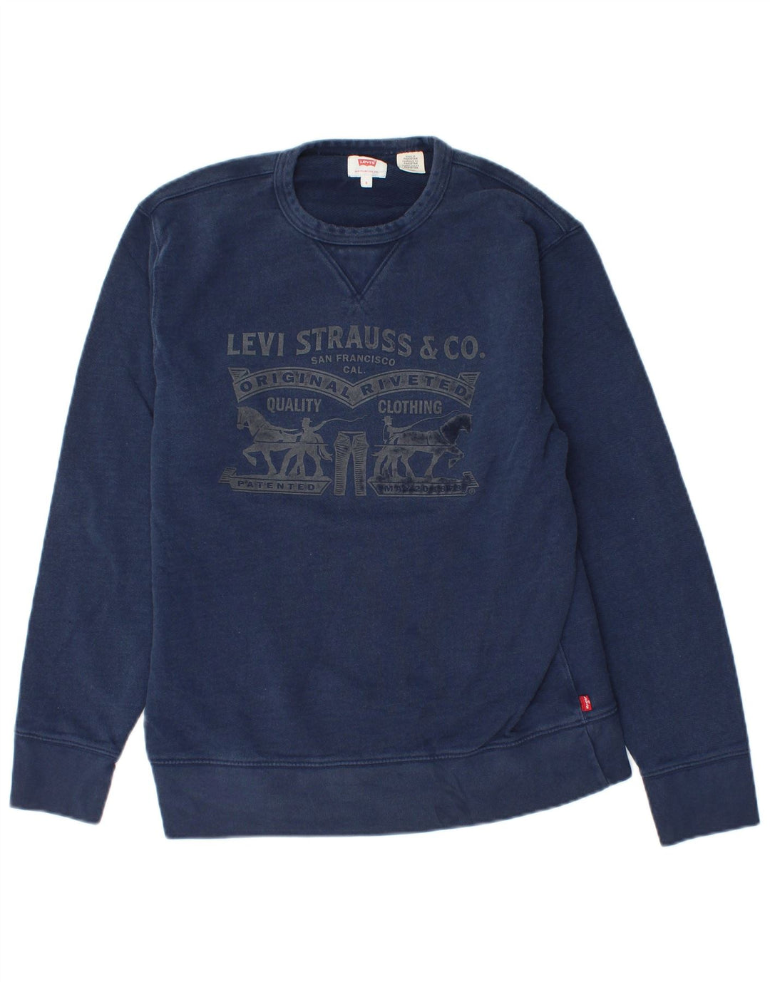 Hanorac grafic pentru bărbați LEVI'S Pulover mic din bumbac bleumarin
