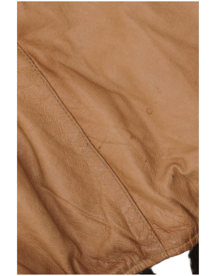 Jachetă din piele bărbați cu glugă Bata IT 50 din piele mare bej