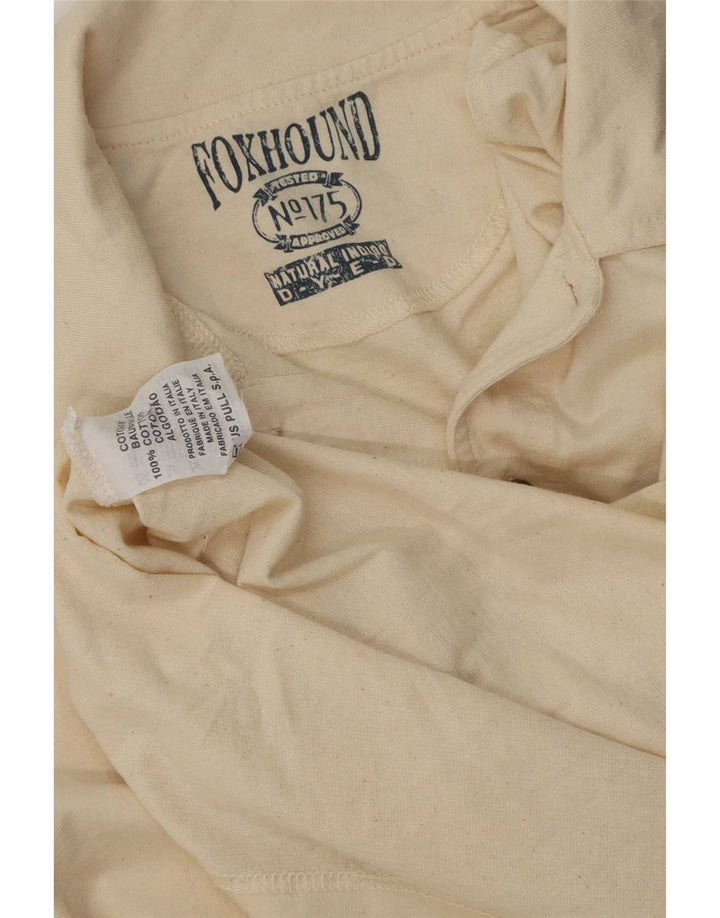 Tricou polo cu grafică pentru bărbați Foxhound, bumbac, bej mediu, retro