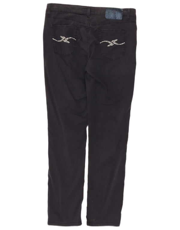 Trussardi Pantaloni casual subțiri pentru femei L30 L28 Bumbac bleumarin