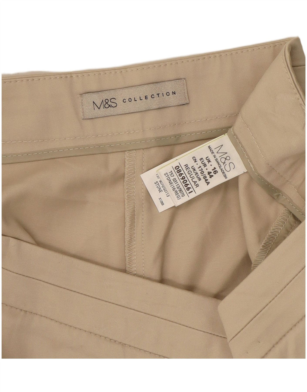 Pantaloni tăiați pentru femei Marks & Spencer UK 16 Large W34 L25 Bej