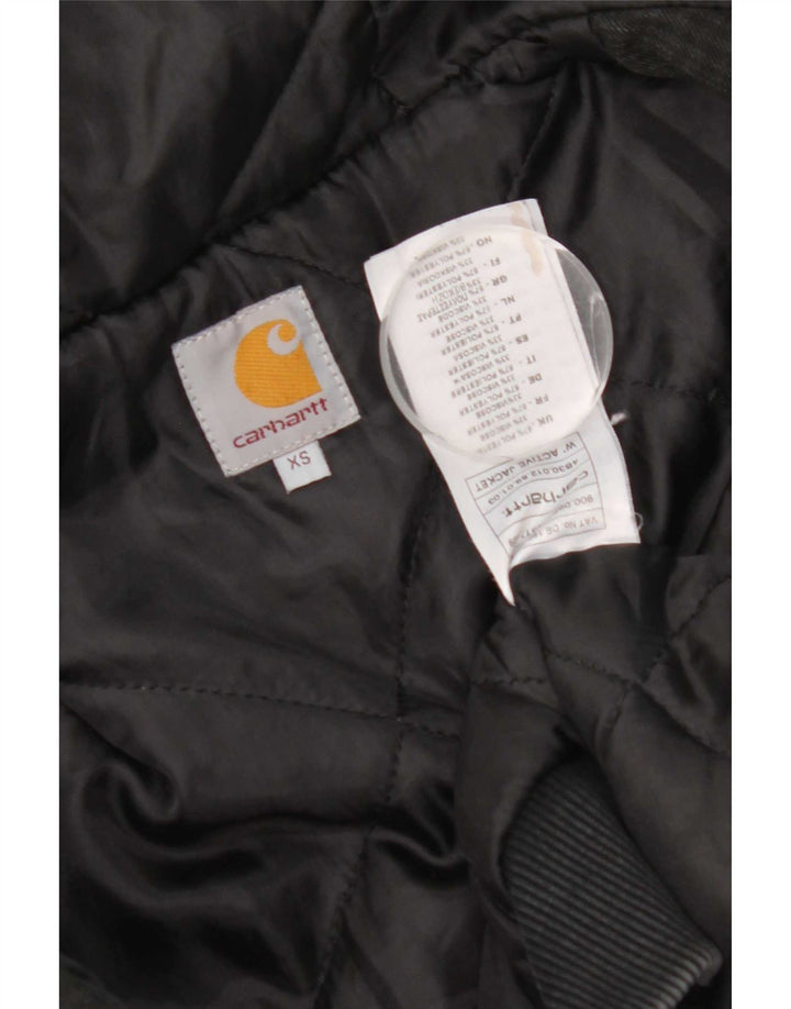 Jachetă bomber cu glugă Carhartt pentru femei UK 6 XS poliester cu check negru