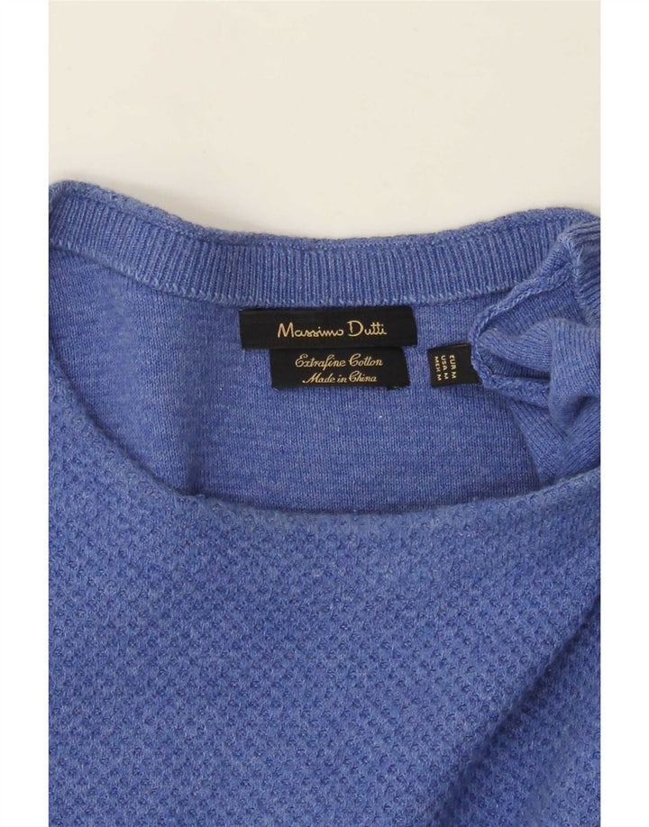 Pulover Massimo Dutti pentru bărbați, cu gât crew, albastru mediu