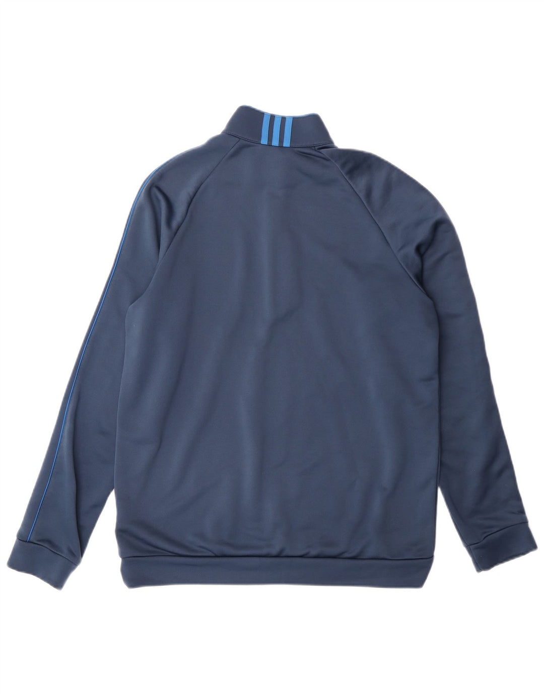 Adidas Climalite Mens Zip Neck Pullover Trening Top Top Medium Blue Poliester