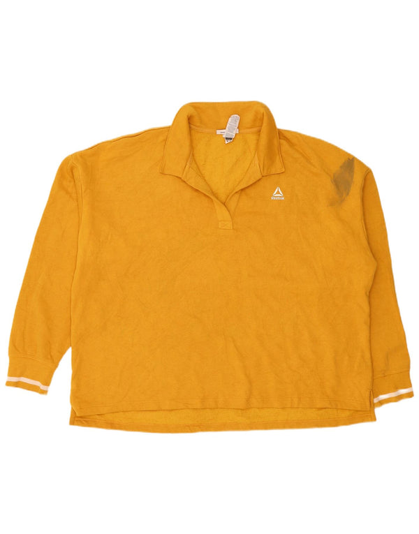 Tricou polo cu mânecă lungă supradimensionată pentru femei Reebok UK 22 3XL Galben