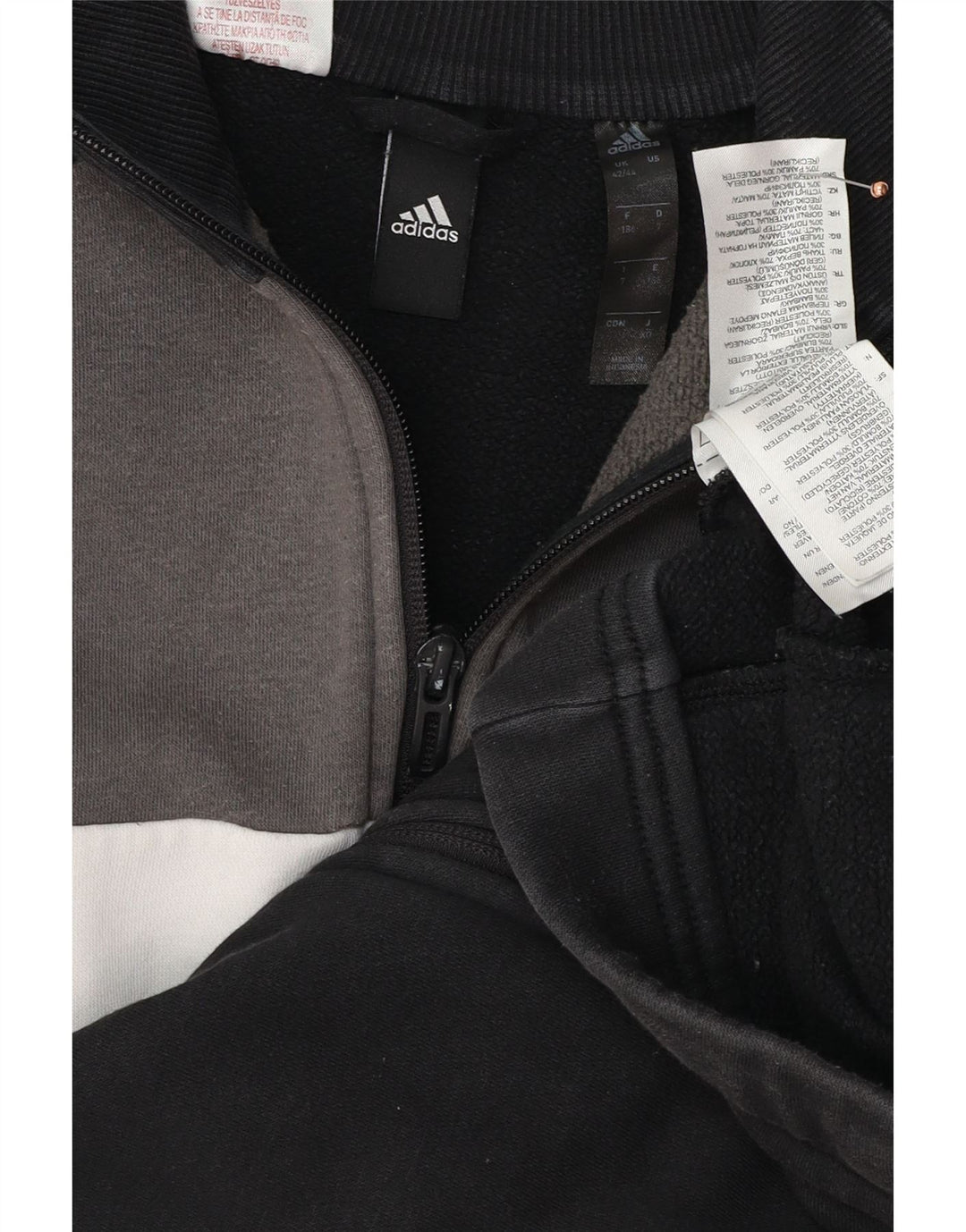 Jachetă de trening pentru bărbați ADIDAS Marea Britanie 42/44, bumbac color bloc negru mediu