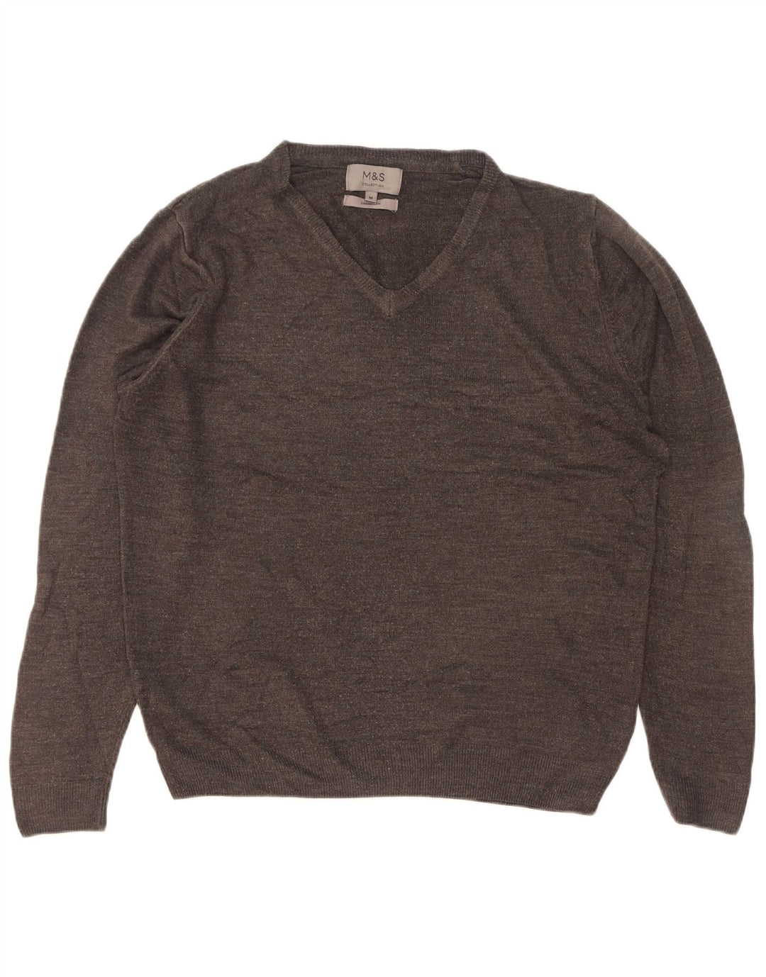 Pulover cu decolteu în V pentru bărbați Marks & Spencer, gri mediu acrilic