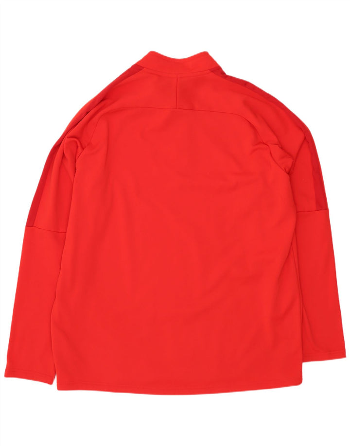 Top de trening pentru bărbați Dri Fit, cu fermoar și gât, poliester roșu XL