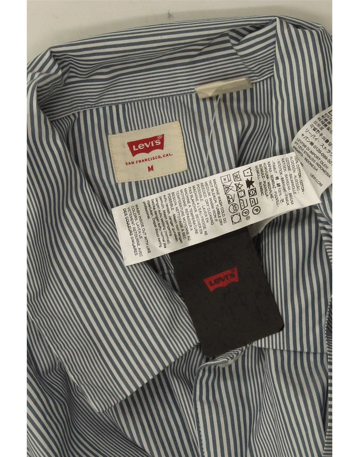 Cămașă cu mânecă scurtă Levi's pentru bărbați, bumbac cu dungi albastre medii