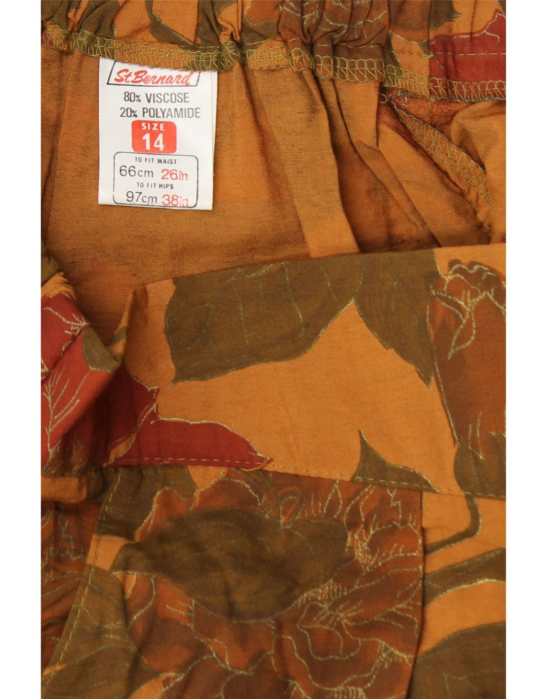SF. BERNARD Pantaloni harem pentru femei UK 14 Medium W28 L26 Orange Floral