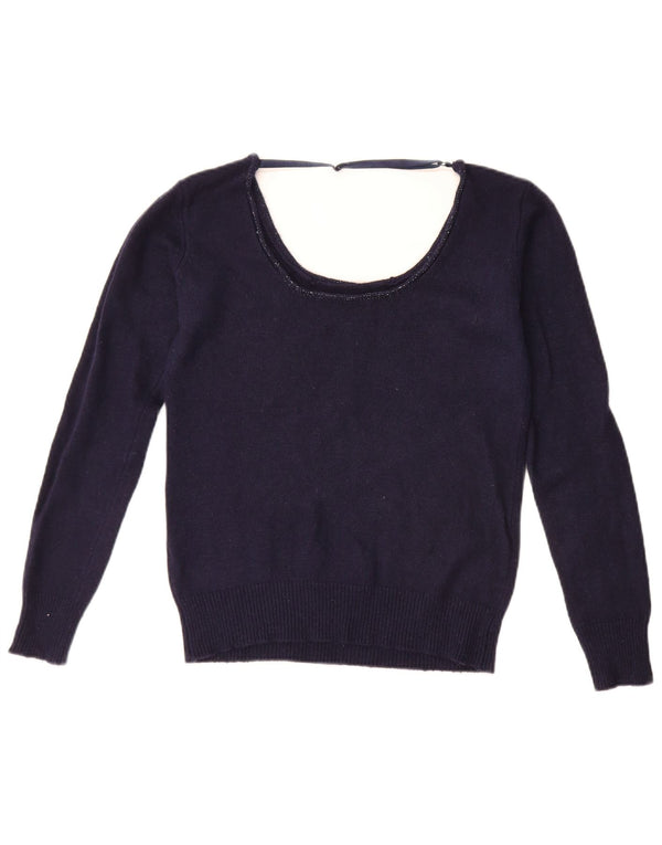 Pulover pentru femei Guess cu gât de barcă UK 14 Medium Bleumarin