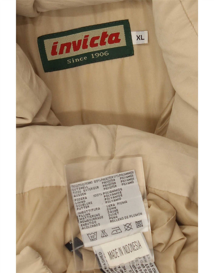 Palton capitonat supradimensionat cu glugă pentru femei Invicta UK 18 XL poliester bej