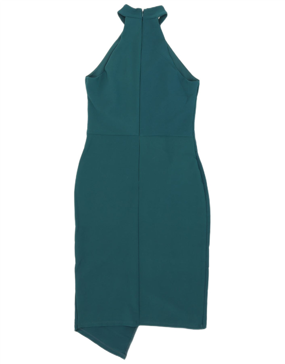 Rochie Lipsy pentru femei asimetrică cu Halter UK 12 Poliester verde mediu