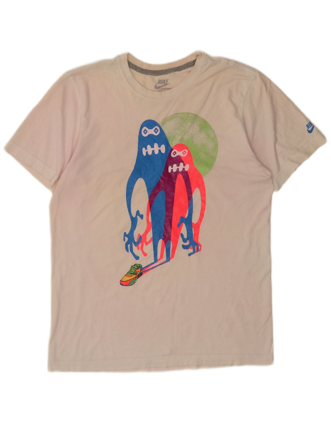 Tricou grafic Nike pentru bărbați, cu croiala standard, top mediu alb