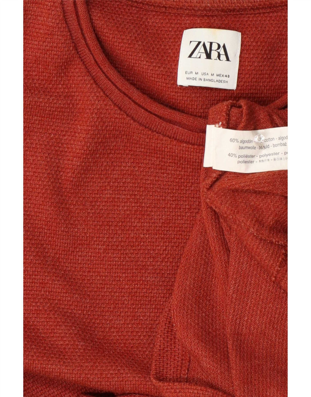 Pulover pentru bărbați Zara, cu gât roșu mediu, bumbac