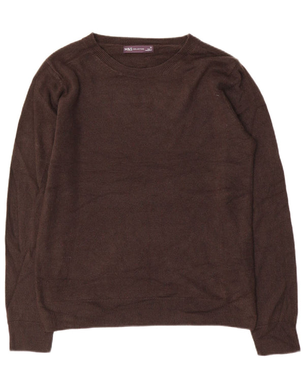 Pulover pentru femei Marks & Spencer cu decolteu cu barca UK 10 mic maro acrilic