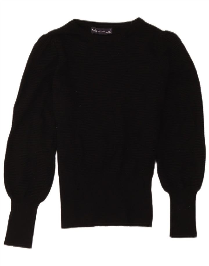 Pulover pentru femei Marks & Spencer cu decolteu rotund UK 10 Small Black Classic