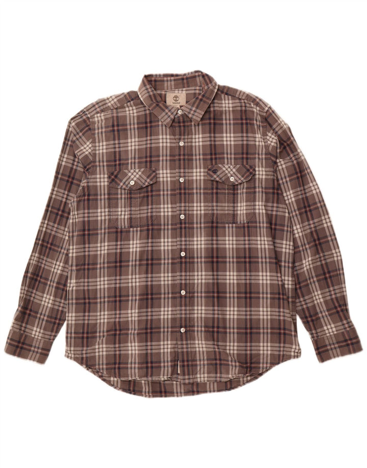 Cămașă pentru bărbați TIMBERLAND Regular Fit XL, bumbac cu carouri gri
