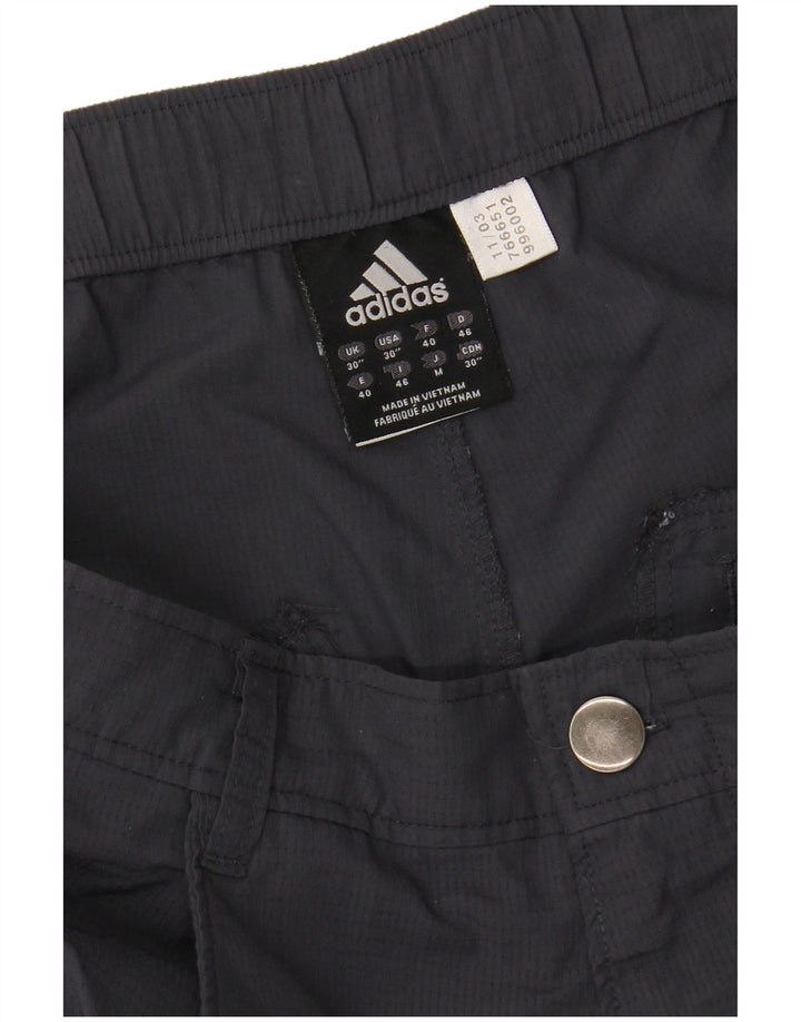 ADIDAS Mens Straight Cargo Trousers W30 L29 Navy Blue Polyamide
