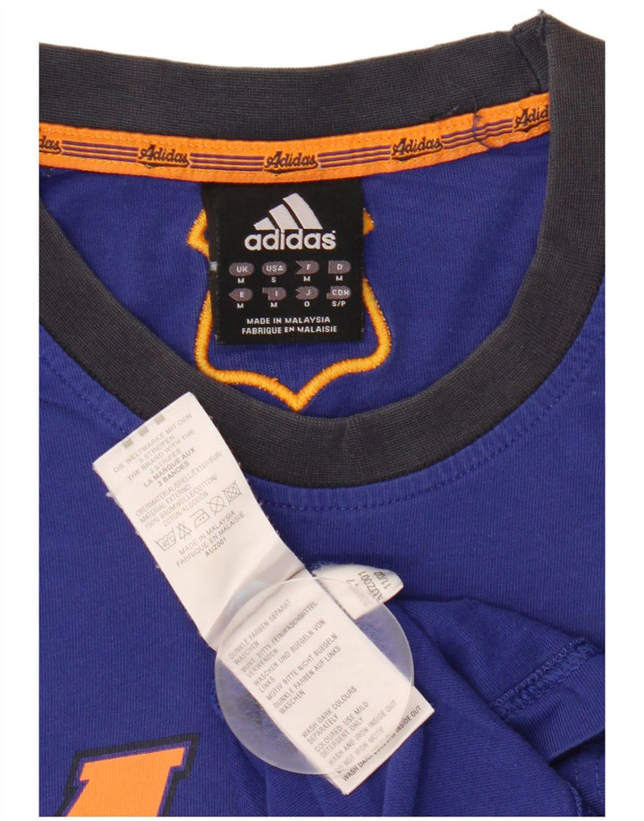 Tricou grafic pentru bărbați Adidas Top, bumbac albastru mediu