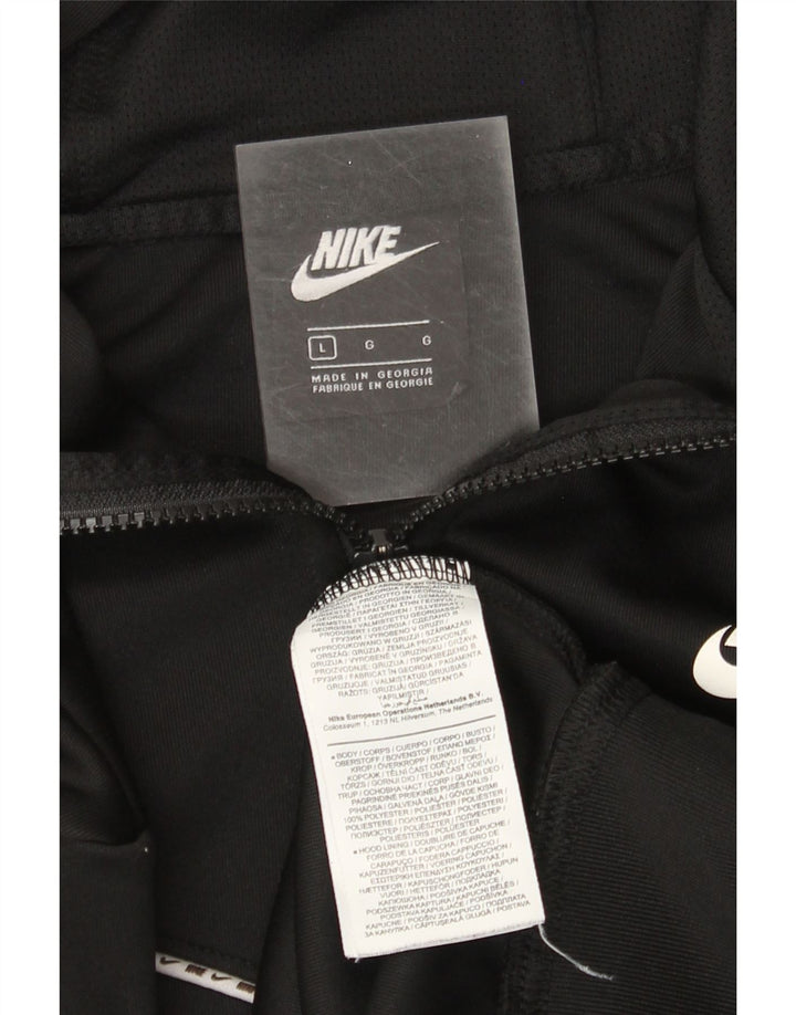 Pulover Nike pentru bărbați, cu fermoar, poliester mare, negru