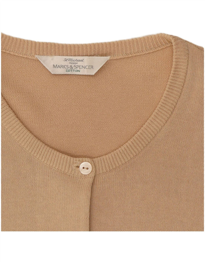 Pulover cardigan pentru femei Marks & Spencer UK 12 bumbac mediu bej