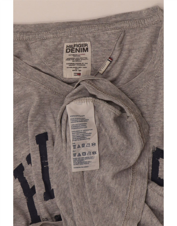 Top grafic pentru bărbați Tommy Hilfiger cu mânecă lungă XL, bumbac gri