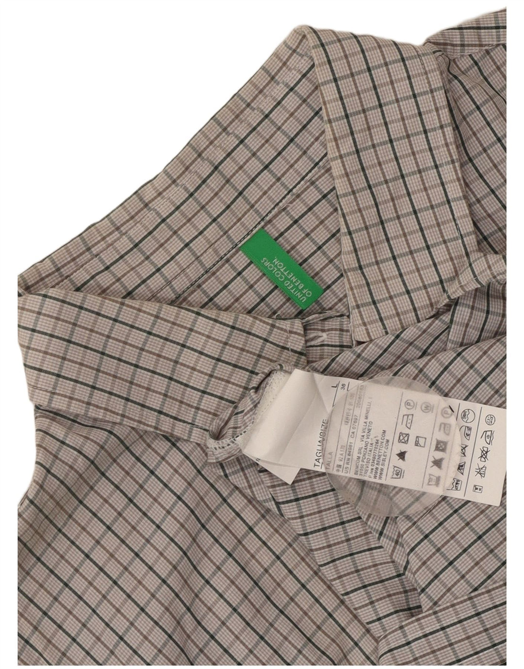 Cămașă Benetton pentru femei UK 14 mare bumbac gri