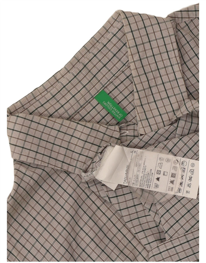 Cămașă Benetton pentru femei UK 14 mare bumbac gri