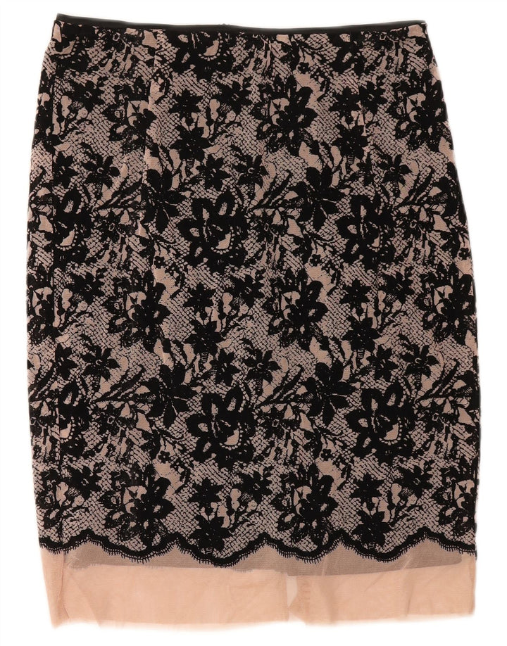 Fusta Midi pentru Femei Zara XS W30 Poliester Floral Negru