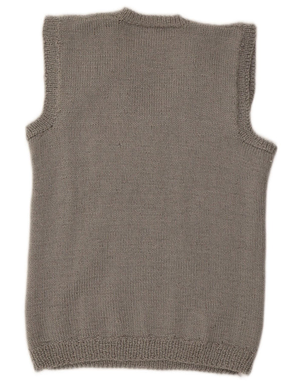 Vintage Womens Vest Tank Top UK 14 Medium Gri