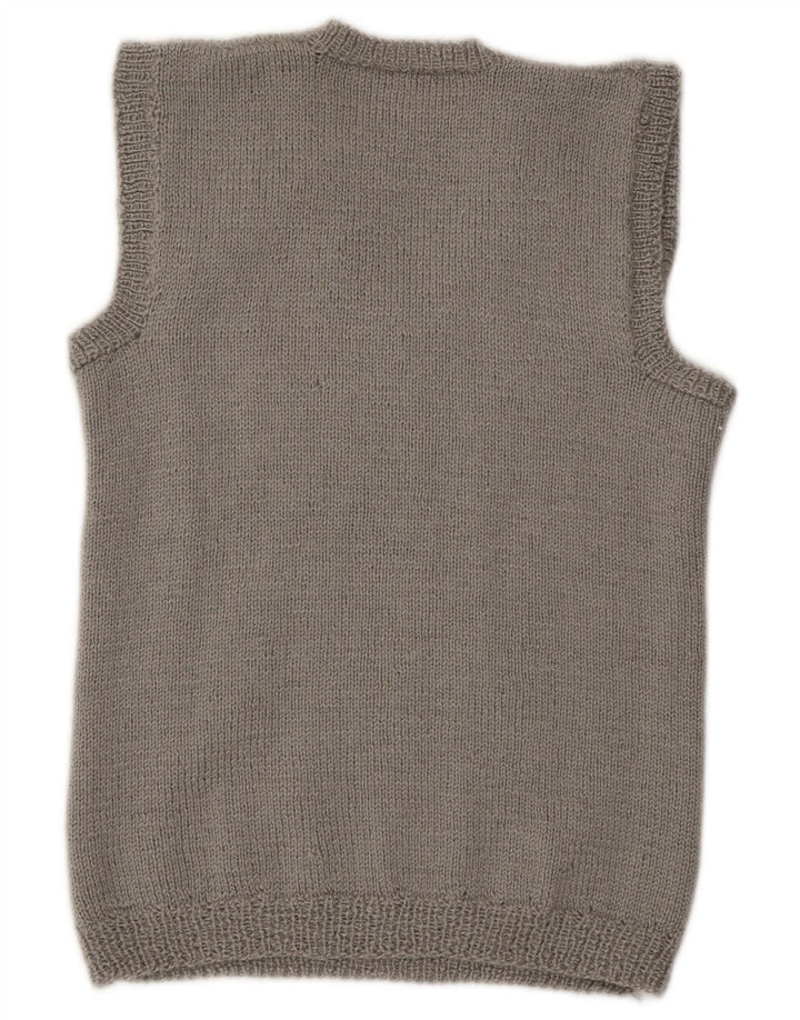 Vintage Womens Vest Tank Top UK 14 Medium Gri