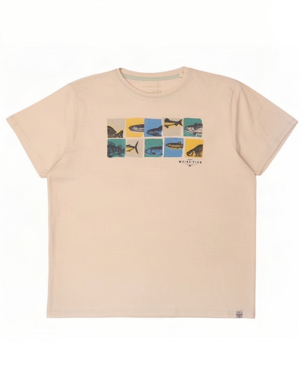 Tricou grafic pentru bărbați Weird Fish Top 2XL Bumbac alb
