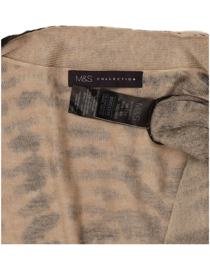 MARKS & SPENCER Pulover cardigan cu paragate pentru femei UK 12 Bej mediu