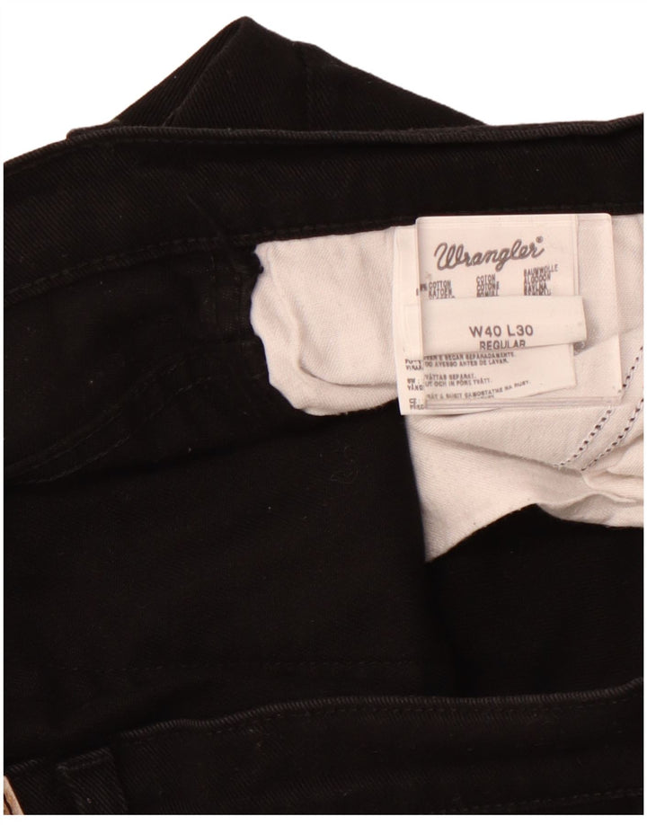 Blugi cropped Wrangler pentru bărbați, cu ajustare normală, W40 L26, bumbac negru