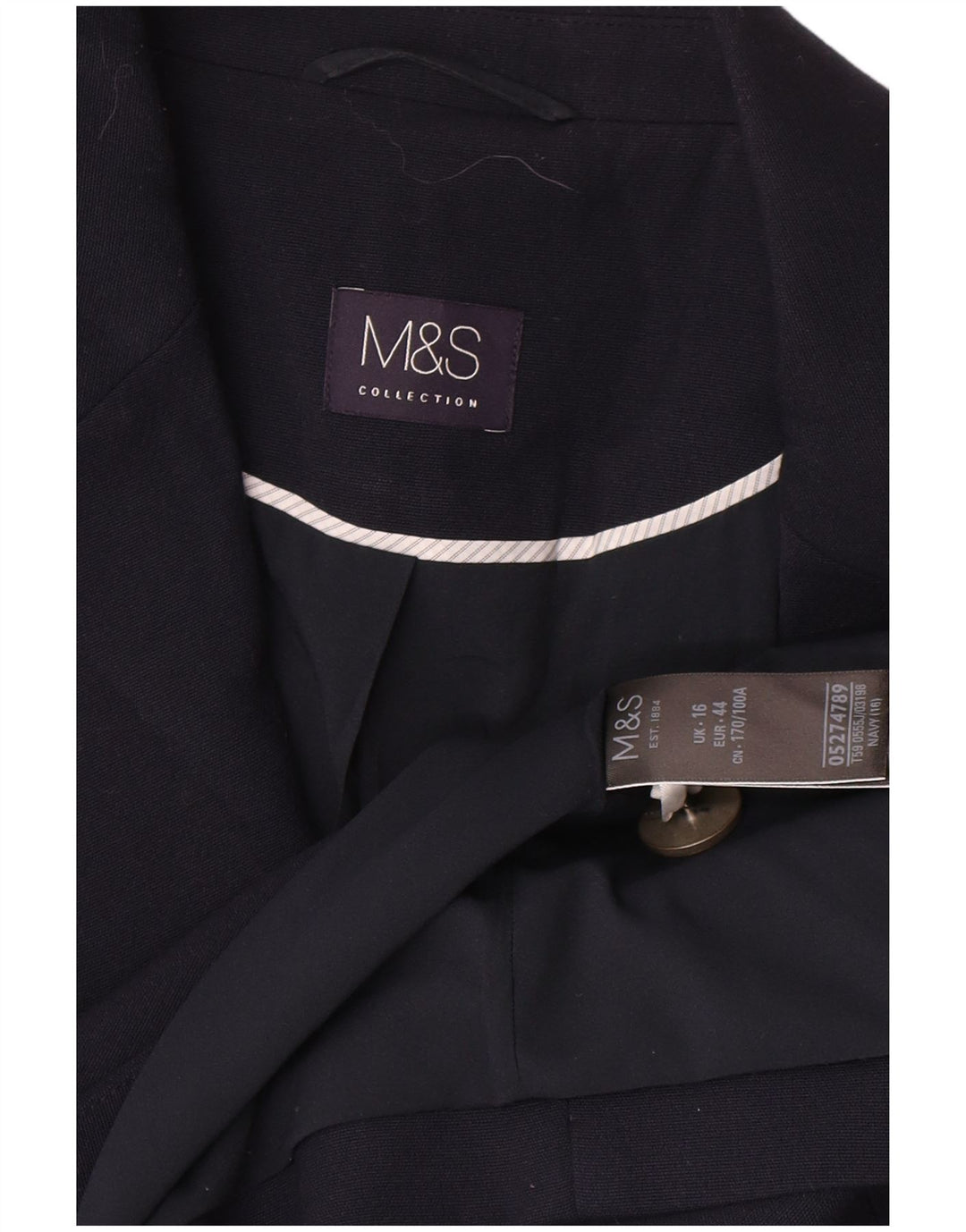 Jachetă pentru femei Marks & Spencer cu două piepturi, UK 16, mare bleumarin
