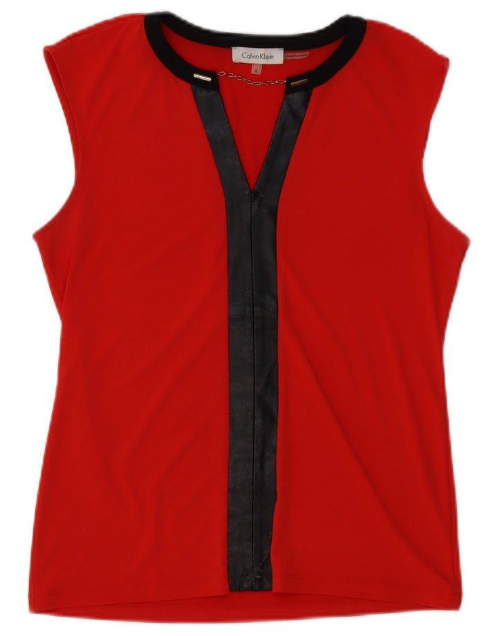 Bluză Calvin Klein Femei Top UK 10 Small Red Colorblock Poliester
