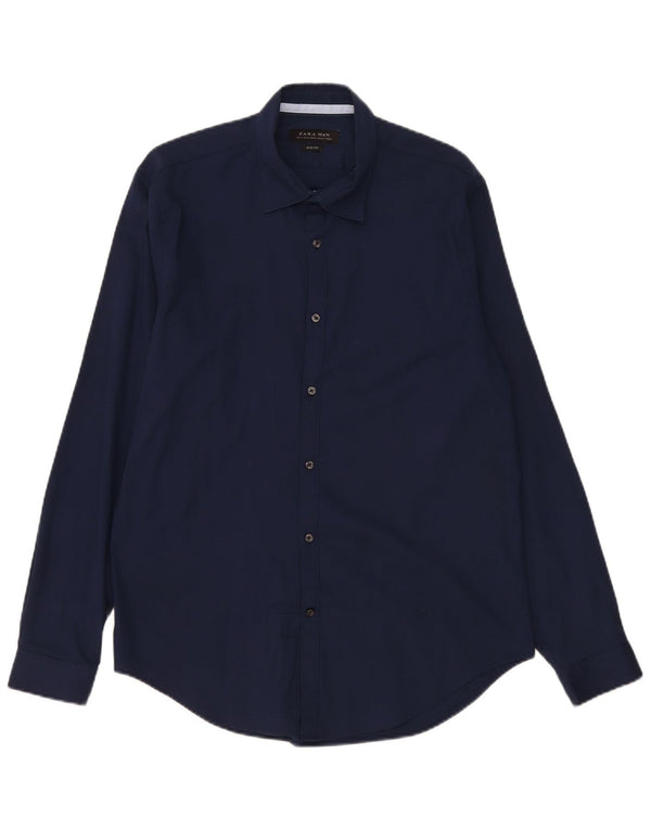 Cămașă pentru bărbați Zara Slim Fit XL Bleumarin