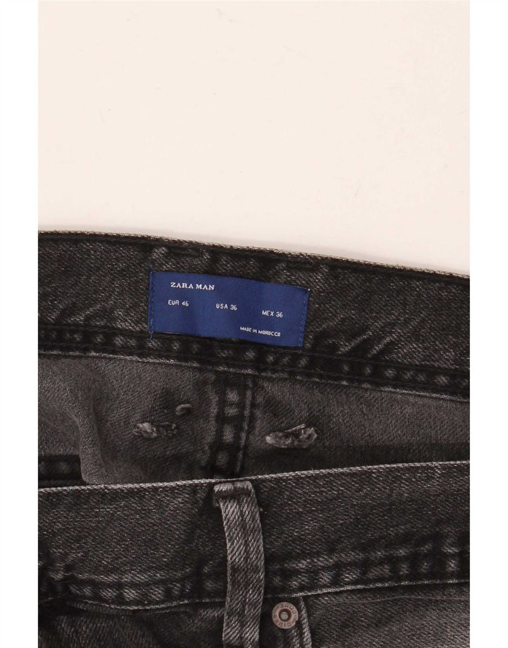 Pantaloni scurți din denim pentru bărbați Zara EU 46 XL W36 gri