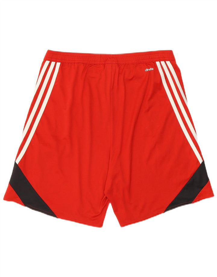 Pantaloni scurți sport pentru bărbați Adidas Climalite, roșu mediu, poliester color bloc