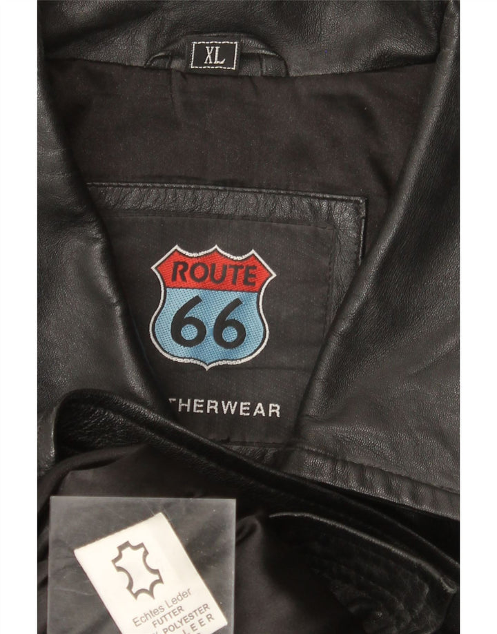 Jachetă de piele pentru bărbați Route 66 UK 42 XL din piele neagră