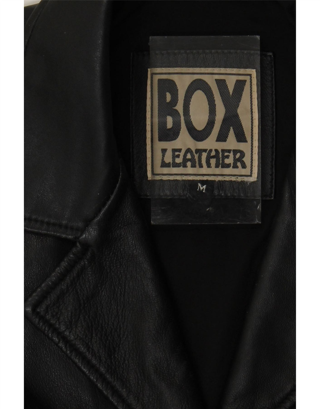 Palton din piele vintage pentru femei UK 14 Piele neagră medie