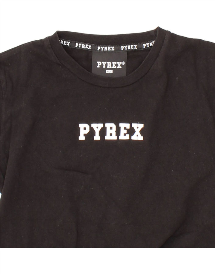 PYREX Boys Graphic T-Shirt Top 9-10 Years Black Vintage Pyrex and Second-Hand Pyrex from Messina Hembry 