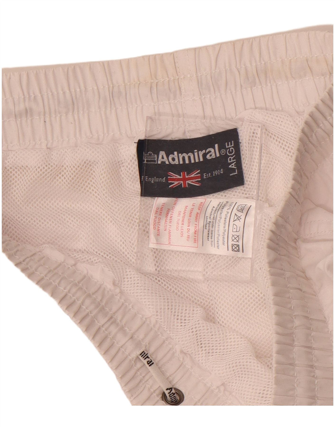Costum de baie grafic pentru bărbați Admiral Poliester alb mare