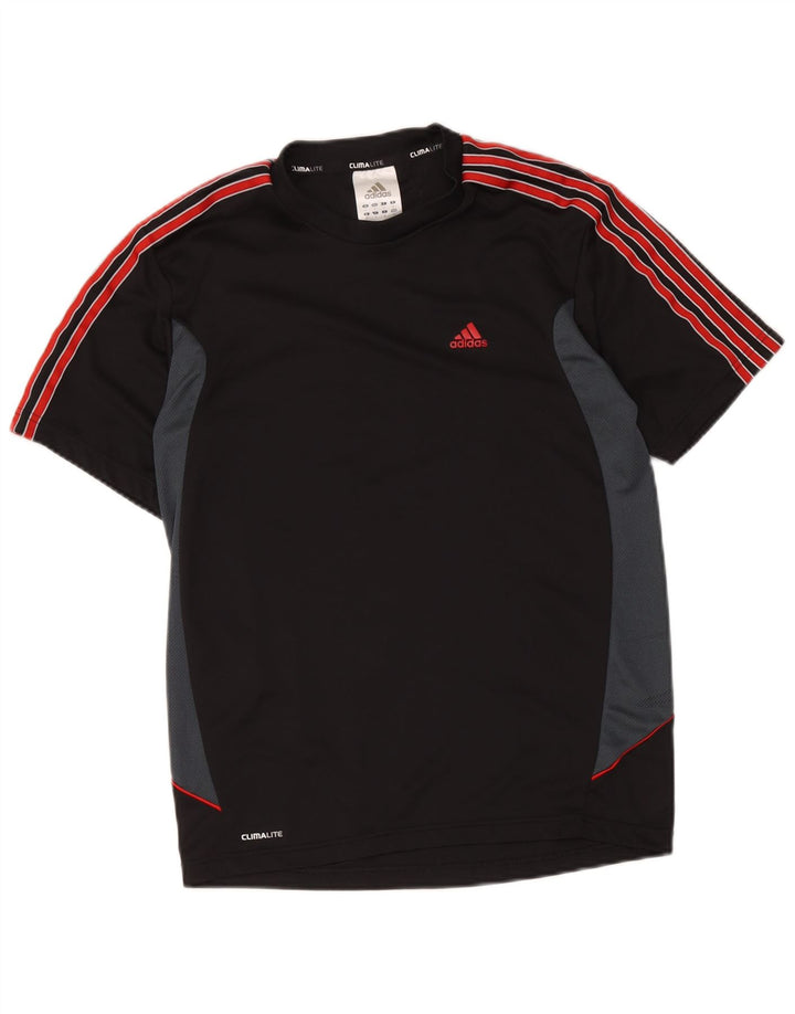 Tricou Adidas Climalite pentru bărbați Top mic, negru, poliester color bloc