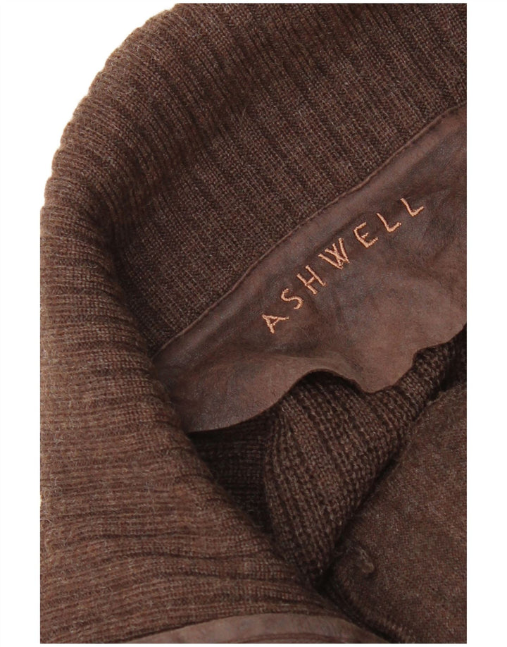 Pulover cardigan pentru bărbați Ashwell IT 50 maro mediu lână nouă